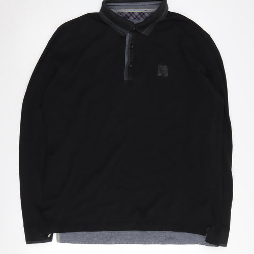 Hugo Boss Men's Black XXL Long Sleeve Polo Shirt