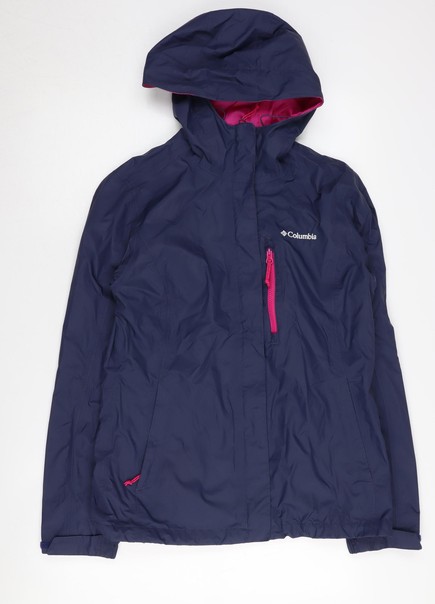 Columbia Women's Blue Hooded Rain Jacket, Size M