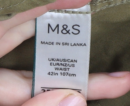 Marks and Spencer Men's Beige Cargo Shorts, Size 42