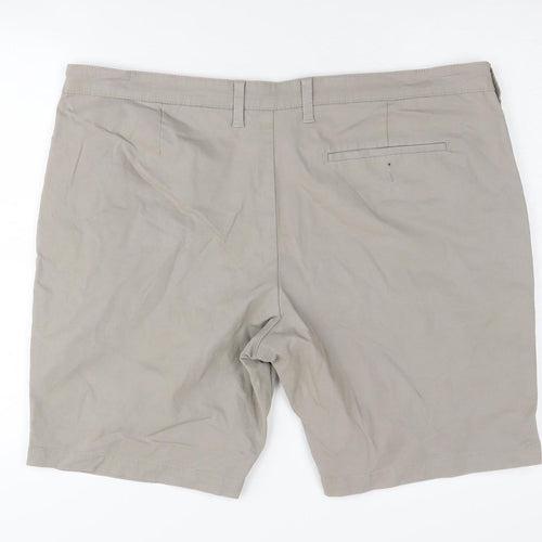 Marks and Spencer Men's Beige Chino Shorts 42 in Flat Front