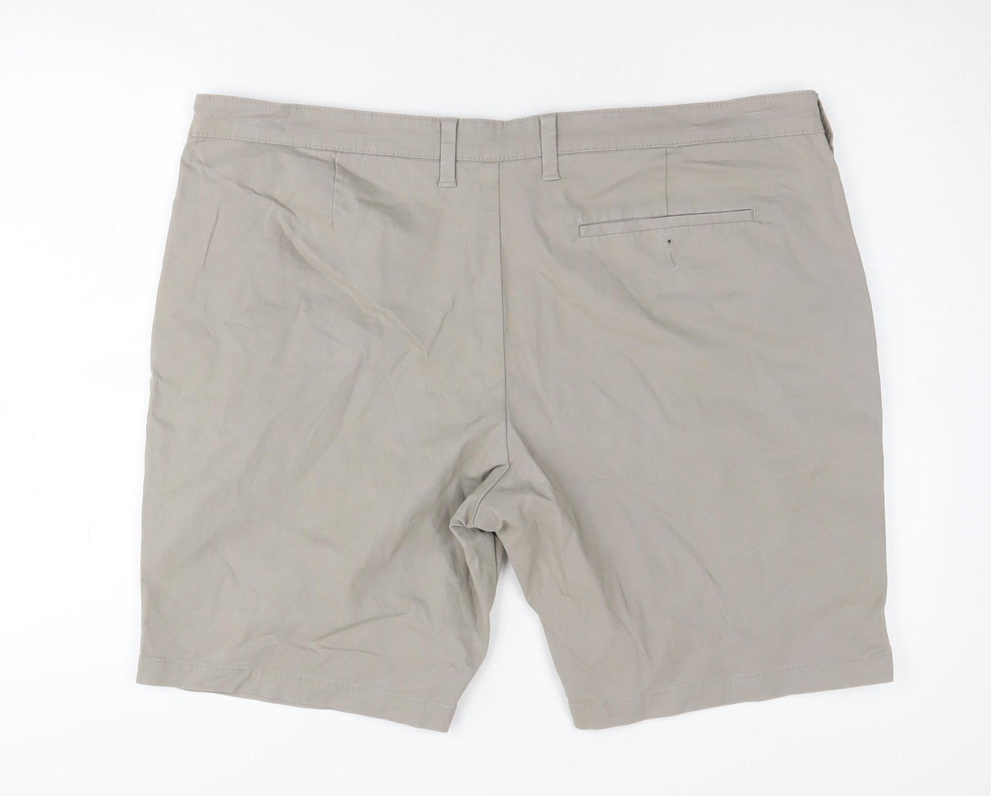 Marks and Spencer Men's Beige Chino Shorts 42 in Flat Front