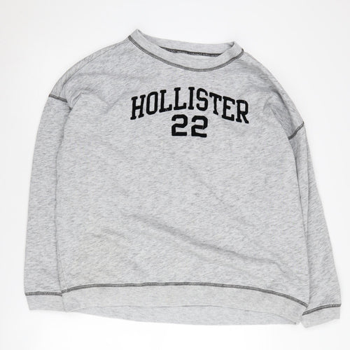 Hollister Grey Unisex Crew Neck Sweatshirt L