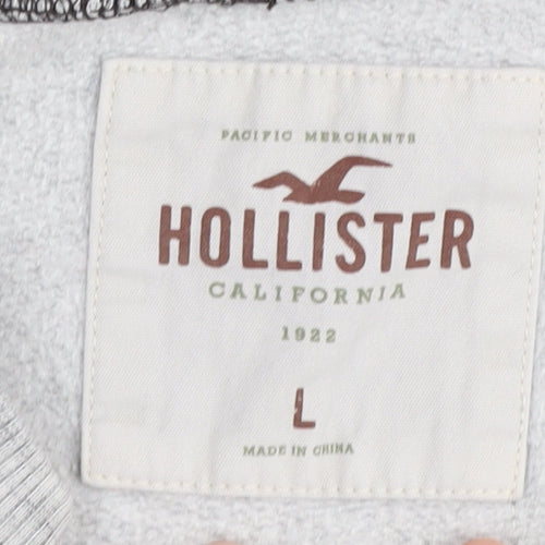 Hollister Grey Unisex Crew Neck Sweatshirt L