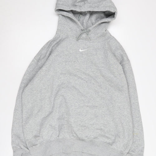 Nike Men's Grey Pullover Hoodie S - Logo, Hooded, Casual