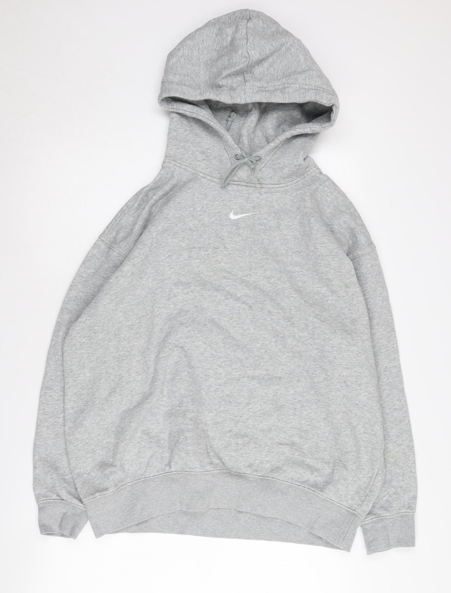 Nike Men's Grey Pullover Hoodie S - Logo, Hooded, Casual
