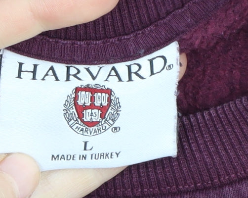 Harvard Unisex Purple Pullover Sweatshirt L