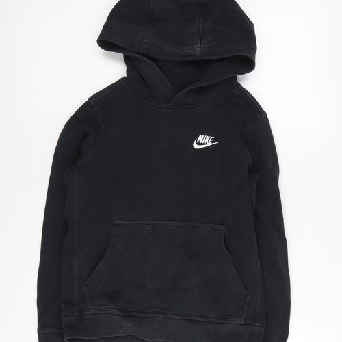 Nike Boys Black Hoodie Size S Pullover Casual Logo