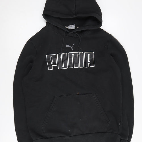 Puma Men's Black Medium Logo Pullover Hoodie