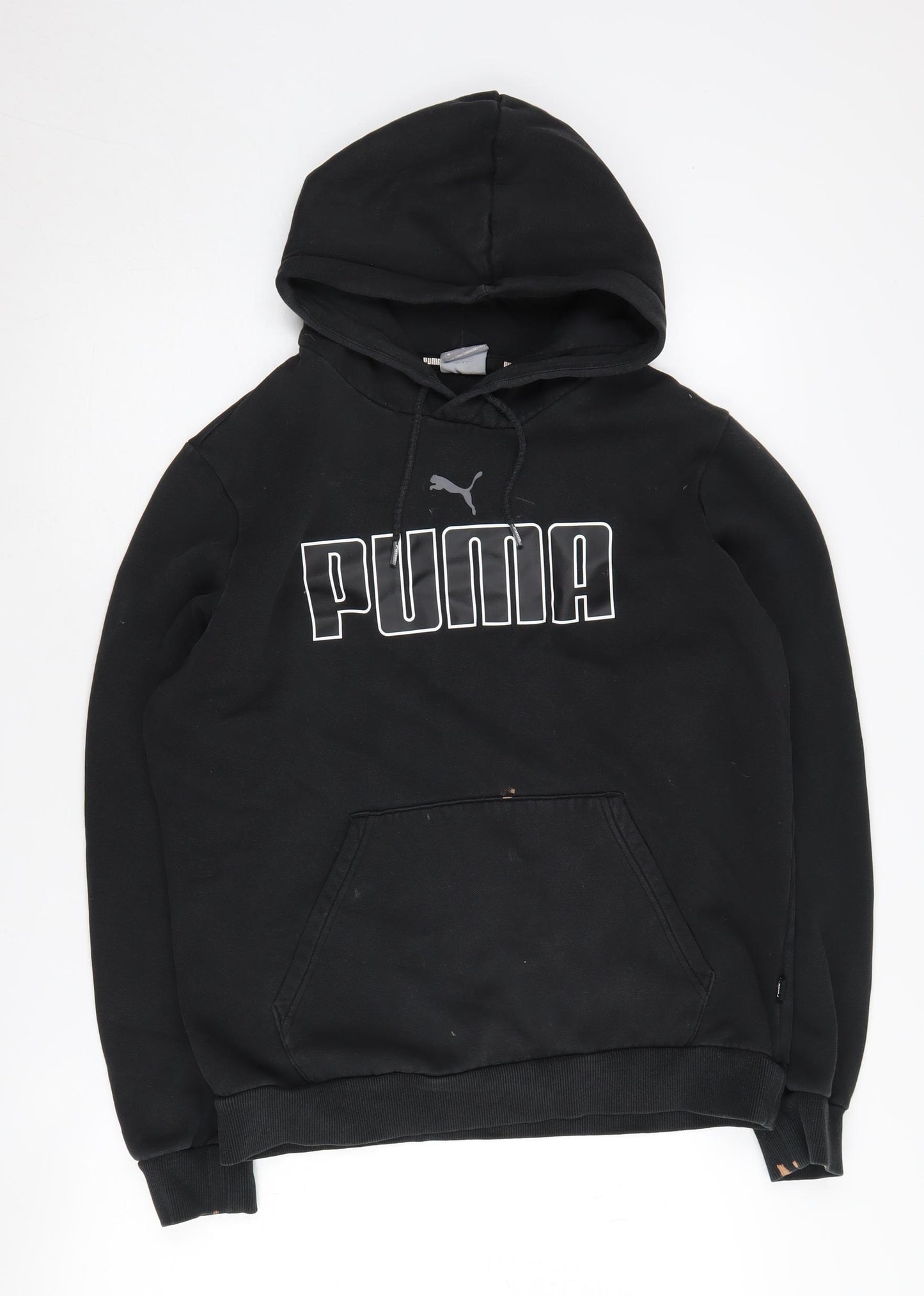 Puma Men's Black Medium Logo Pullover Hoodie