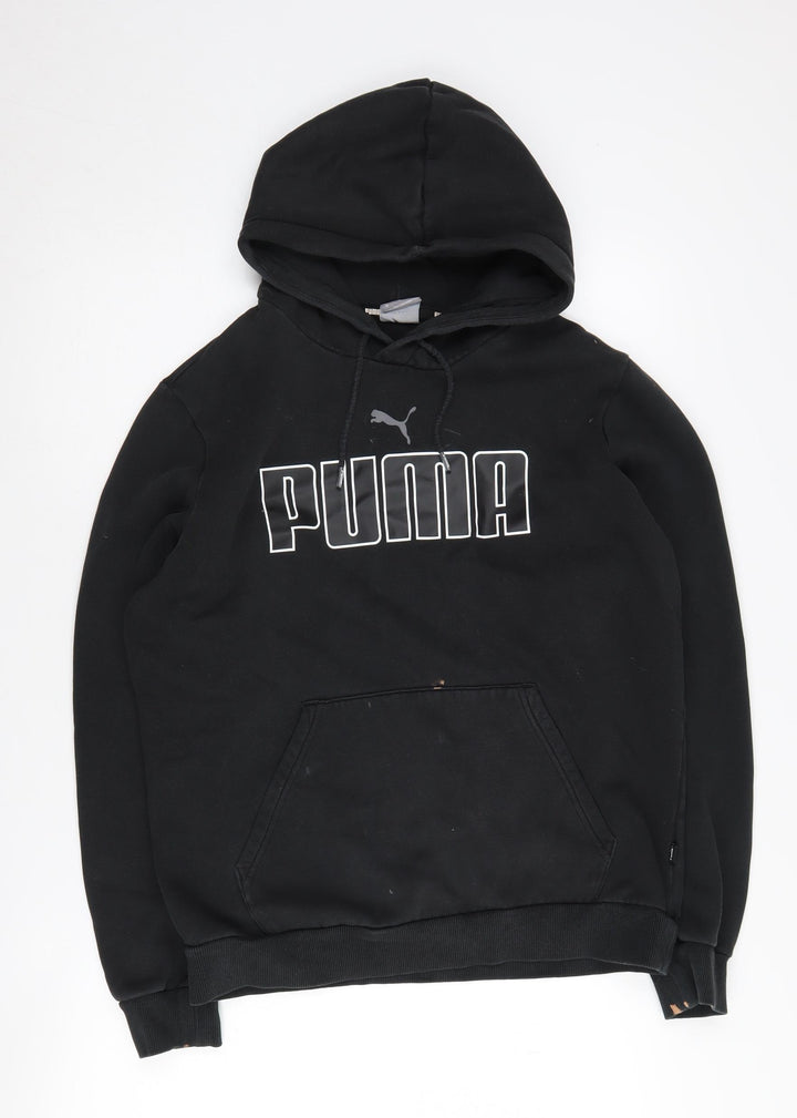 Puma Men's Black Medium Logo Pullover Hoodie