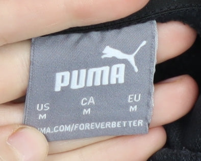 Puma Men's Black Medium Logo Pullover Hoodie