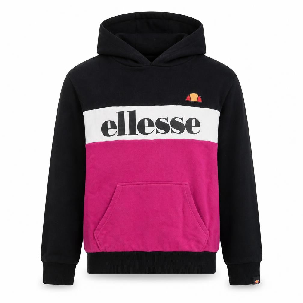 Front view of Ellesse girls’' black multicoloured pullover hoodie 13-14 y