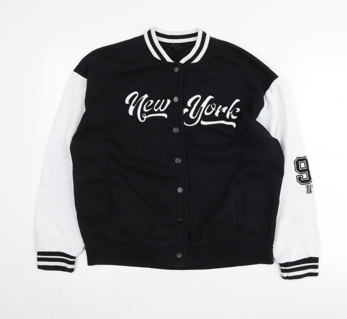 New Look Girls Black Varsity Jacket Size 14-15