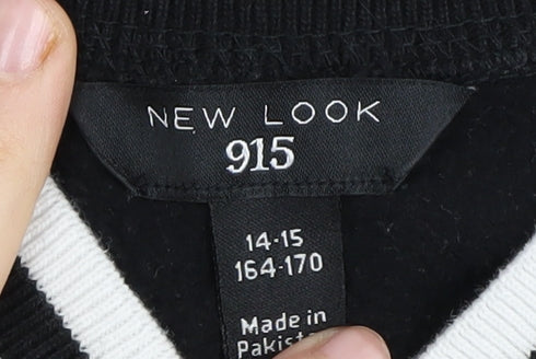 New Look Girls Black Varsity Jacket Size 14-15