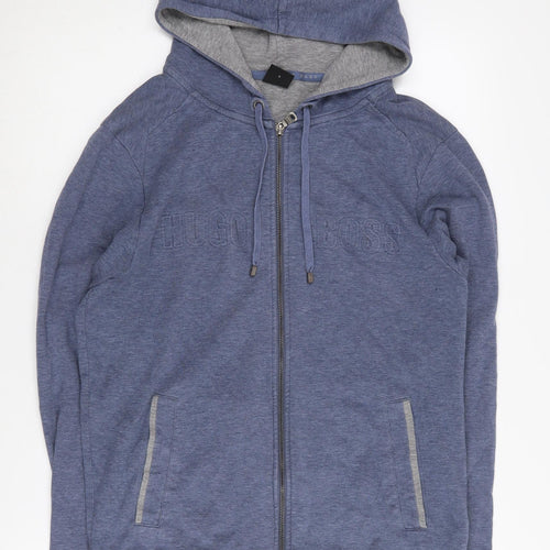 Hugo Boss Men's Blue Full Zip Hoodie - Small