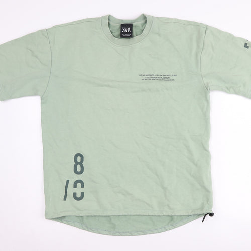 Zara Green Cotton Men’s T-Shirt, Size S