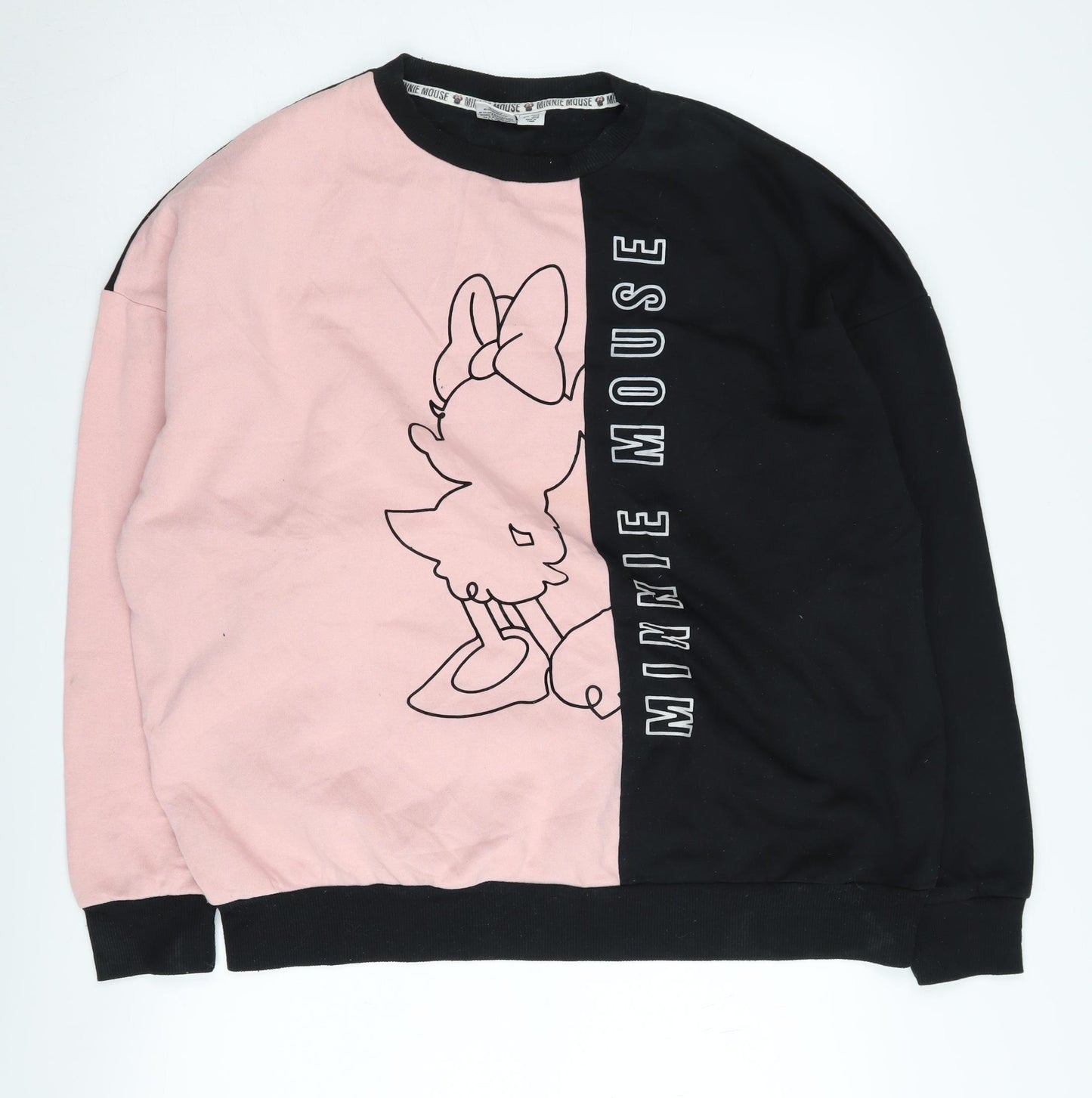 Disney Women's Pink & Black Minnie Mouse Pullover