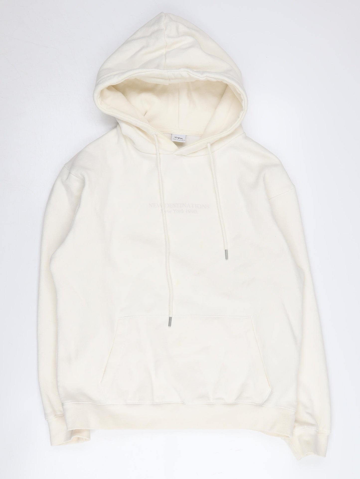 Zara Women's Ivory Pullover Hoodie Size S