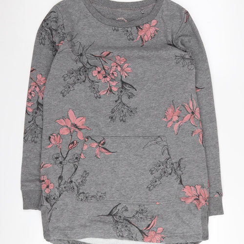 Next Women's Grey Floral Tunic Sweatshirt XS