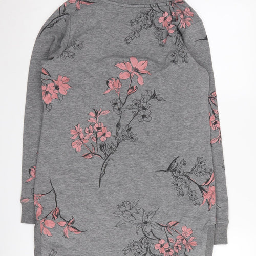 Next Women's Grey Floral Tunic Sweatshirt XS
