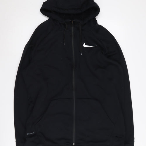 Nike Men's Black Hoodie L Full Zip with Logo