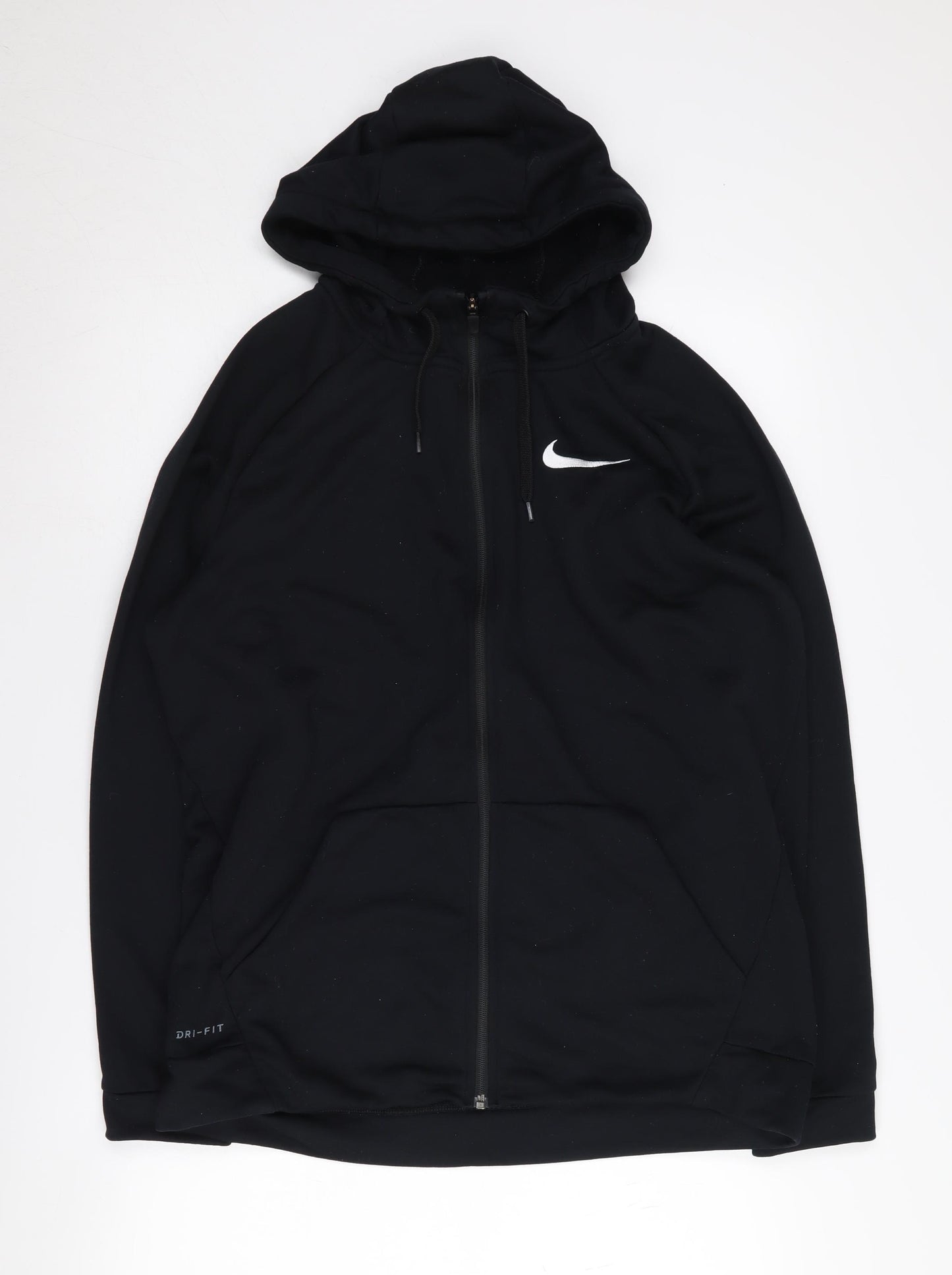 Nike Men's Black Hoodie L Full Zip with Logo