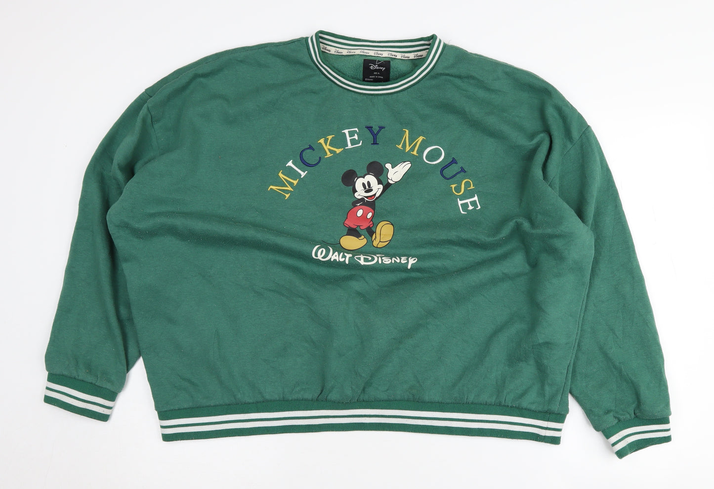 Disney Unisex Green XL Pullover Sweatshirt Mickey