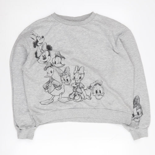 Disney Women's Grey L Sweatshirt Cartoon Print