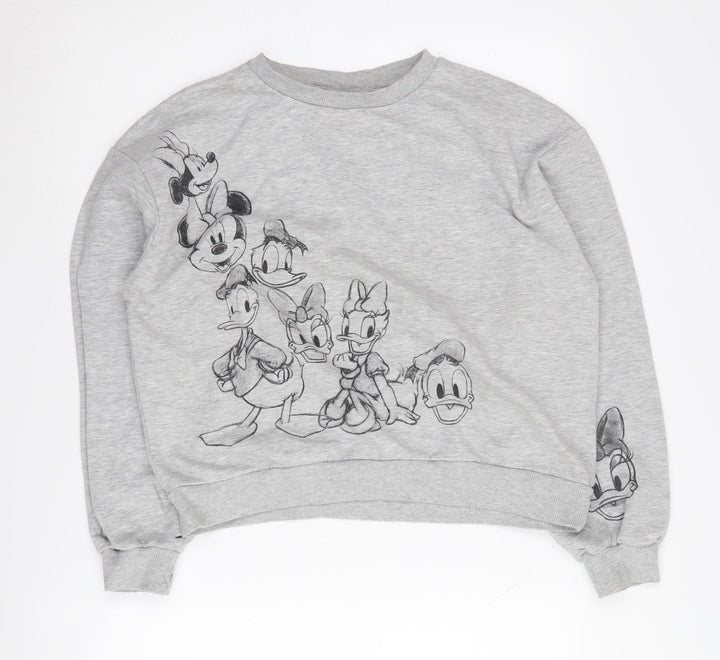 Disney Women's Grey L Sweatshirt Cartoon Print
