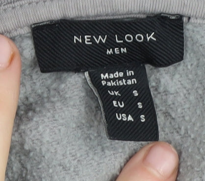 New Look Men's Grey Hoodie S - Athletic Logo Pullover