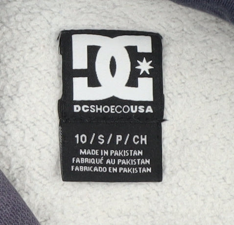 DC Boys Grey Pullover Hoodie with Logo, Size 10