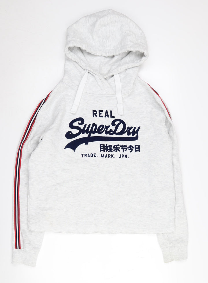 SuperDry Women's Grey Pullover Hoodie, Size 14
