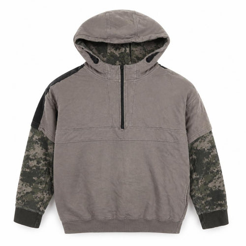 Urban Outlaws Boys Brown Camouflage Hoodie 11-12Y, 1/2 Zip Style