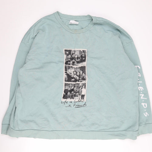 Friends Green Unisex 2XL Pullover Sweatshirt Casual