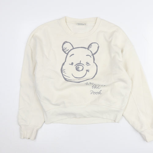 Disney Women's Ivory Winnie the Pooh Sweatshirt S