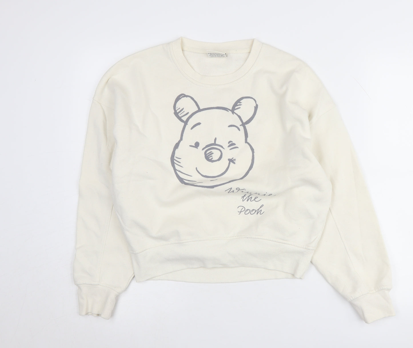 Disney Women's Ivory Winnie the Pooh Sweatshirt S
