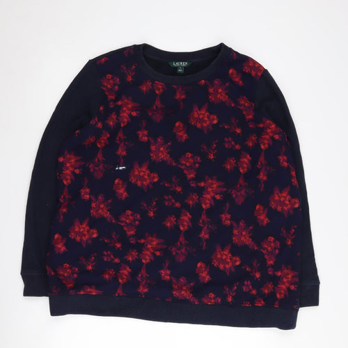 Lauren Ralph Lauren Women's Navy Floral Sweatshirt L