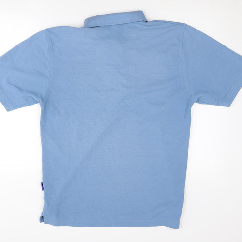 Asics Men's Blue Polo Shirt Medium Short Sleeve