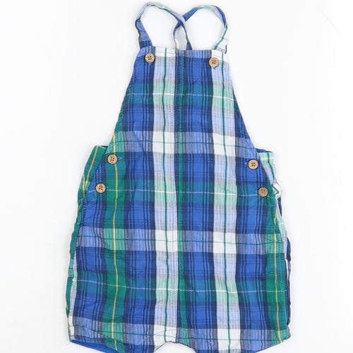 Next Unisex Baby Blue Green Plaid Shorts Suit, 12-18 Months