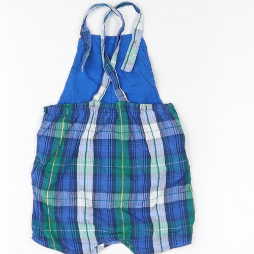 Next Unisex Baby Blue Green Plaid Shorts Suit, 12-18 Months
