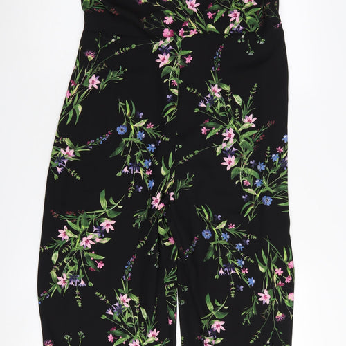 New Look Women's Black Floral Jumpsuit Size 16