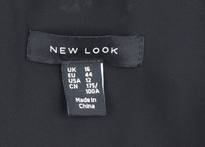 New Look Women's Black Floral Jumpsuit Size 16