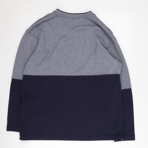 Armando Men's Grey/Blue V-Neck Pullover Jumper M