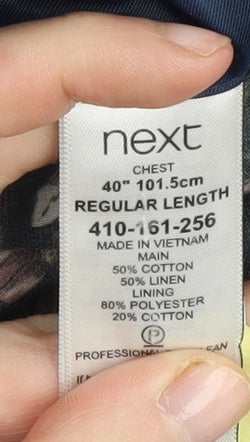 Next Men's Blue Regular Fit Blazer 40R Jacket