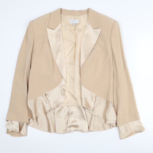 John Charles Women's Beige Blazer Size 14 Formal Notch Lapel