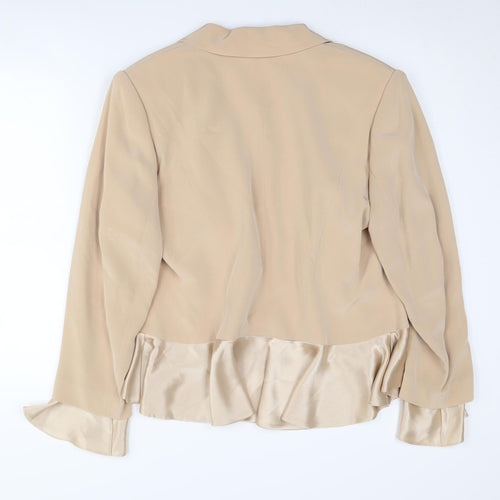 John Charles Women's Beige Blazer Size 14 Formal Notch Lapel