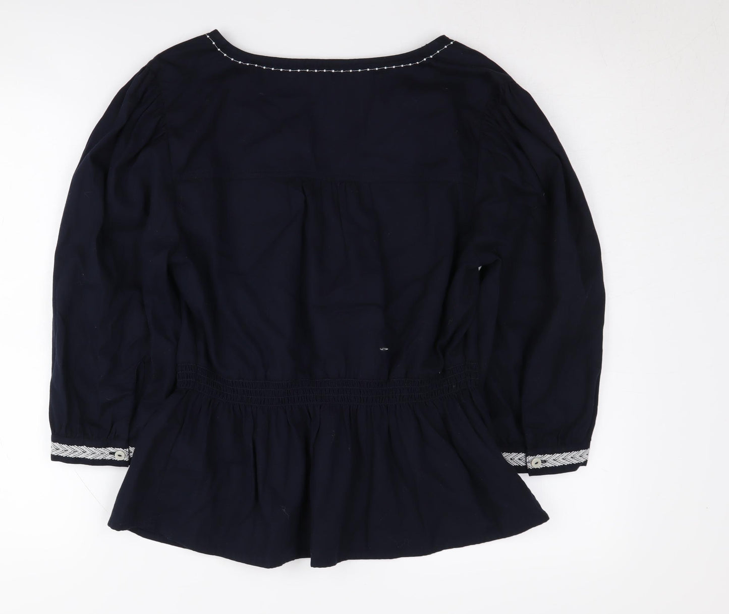 Marks and Spencer Women's Black Embroidered Blouse Size 14