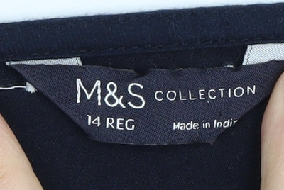 Marks and Spencer Women's Black Embroidered Blouse Size 14