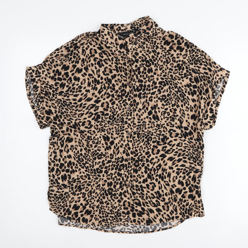 New Look Women's Multicoloured Animal Print Blouse Size 6