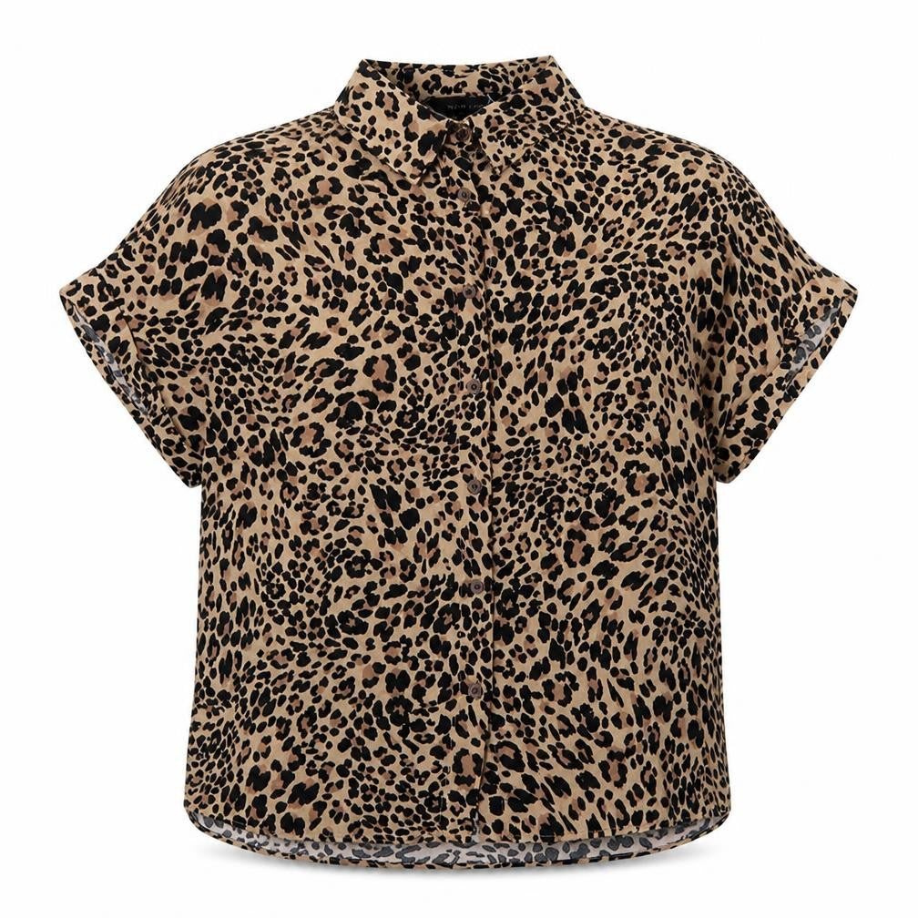 Front view of New Look Women's Multicoloured Animal Print Blouse, size 6